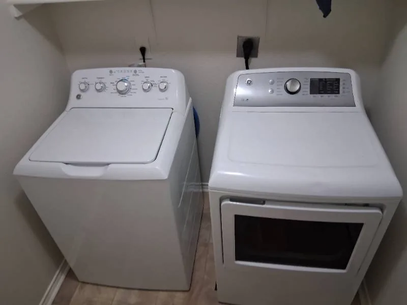 Installed washer and dryer set ready for use