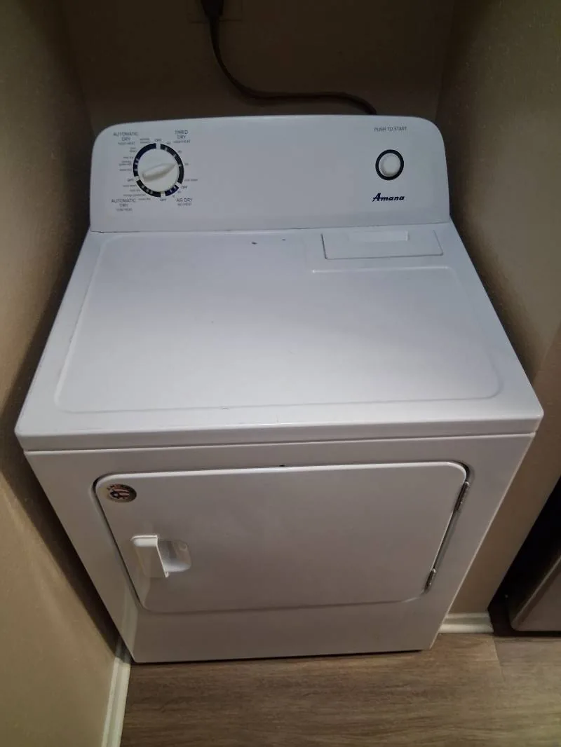 Dryer installed in a compact San Antonio laundry space
